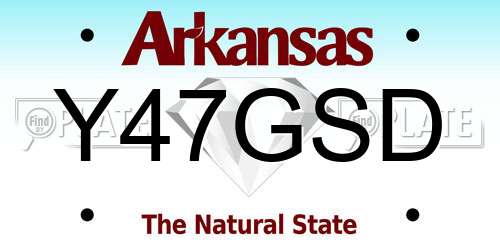 Y47GSD Arkansas License Plate