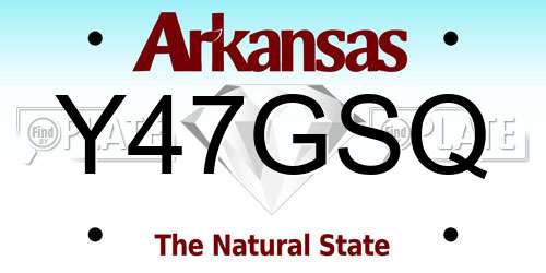 Y47GSQ Arkansas License Plate