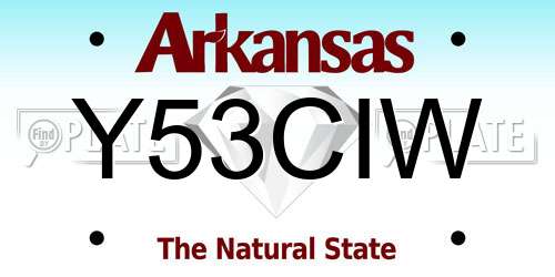 Y53CIW Arkansas License Plate
