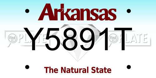 Y5891T Arkansas License Plate