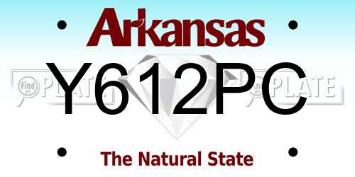 Y612PC Arkansas License Plate