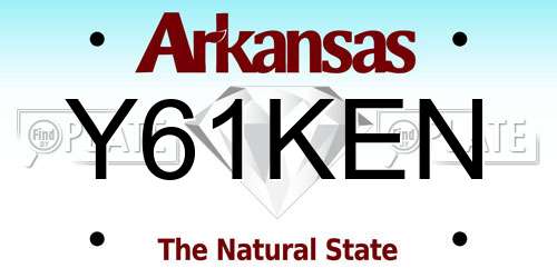 Y61KEN Arkansas License Plate