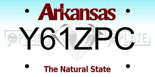 Y61ZPC Arkansas License Plate