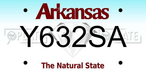 Y632SA Arkansas License Plate