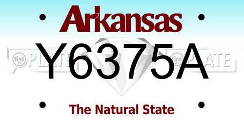 Y6375A Arkansas License Plate