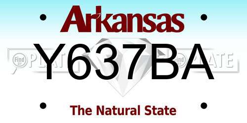Y637BA Arkansas License Plate