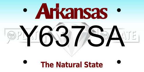 Y637SA Arkansas License Plate