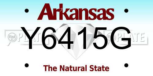 Y6415G Arkansas License Plate