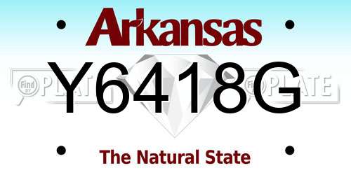 Y6418G Arkansas License Plate