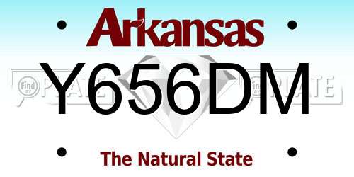 Y656DM Arkansas License Plate