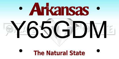 Y65GDM Arkansas License Plate