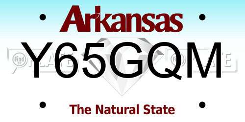 Y65GQM Arkansas License Plate