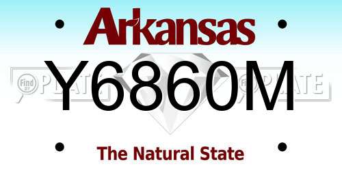 Y6860M Arkansas License Plate