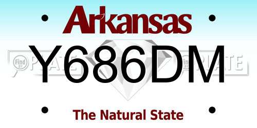 Y686DM Arkansas License Plate