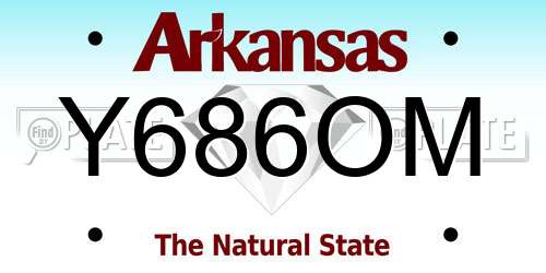 Y686OM Arkansas License Plate