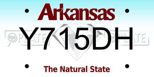 Y715DH Arkansas License Plate