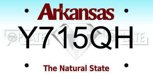 Y715QH Arkansas License Plate