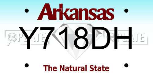 Y718DH Arkansas License Plate