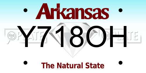 Y718OH Arkansas License Plate