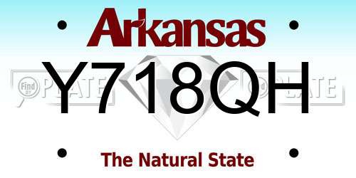 Y718QH Arkansas License Plate