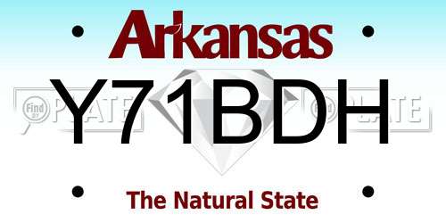 Y71BDH Arkansas License Plate