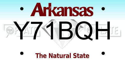 Y71BQH Arkansas License Plate