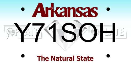 Y71SOH Arkansas License Plate