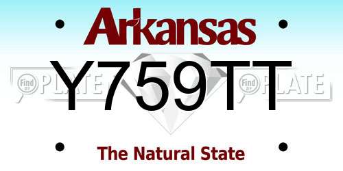Y759TT Arkansas License Plate
