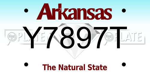 Y7897T Arkansas License Plate