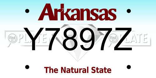 Y7897Z Arkansas License Plate