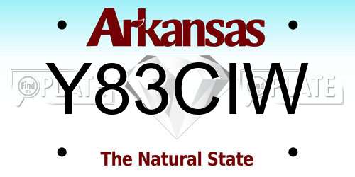 Y83CIW Arkansas License Plate