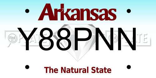 Y88PNN Arkansas License Plate