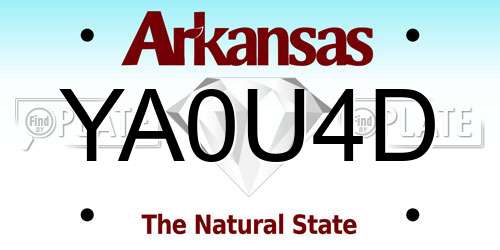 YA0U4D Arkansas License Plate