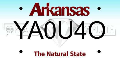 YA0U4O Arkansas License Plate