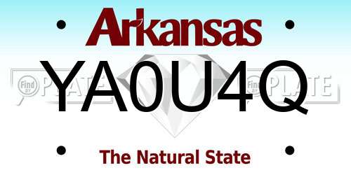 YA0U4Q Arkansas License Plate