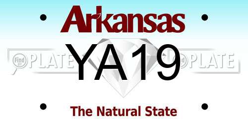 YA19 Arkansas License Plate