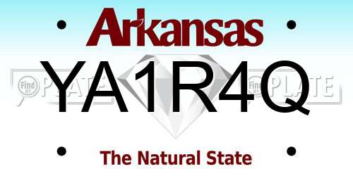 YA1R4Q Arkansas License Plate