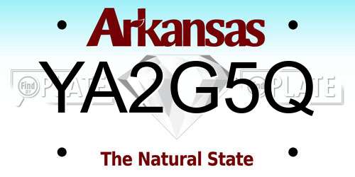 YA2G5Q Arkansas License Plate