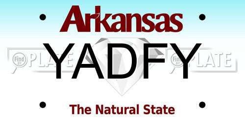 YADFY Arkansas License Plate