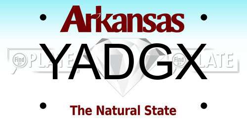 YADGX Arkansas License Plate