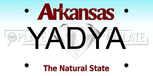 YADYA Arkansas License Plate