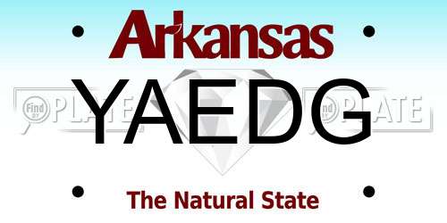 YAEDG Arkansas License Plate