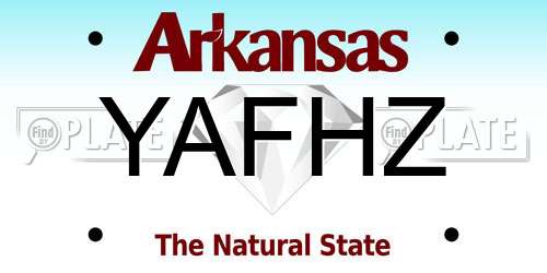 YAFHZ Arkansas License Plate