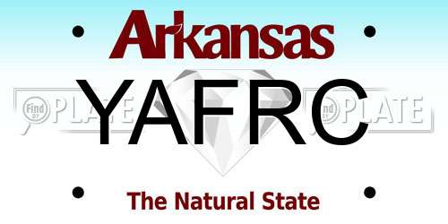 YAFRC Arkansas License Plate