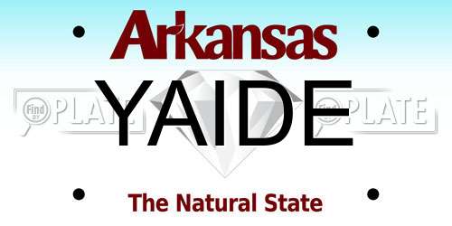 YAIDE Arkansas License Plate