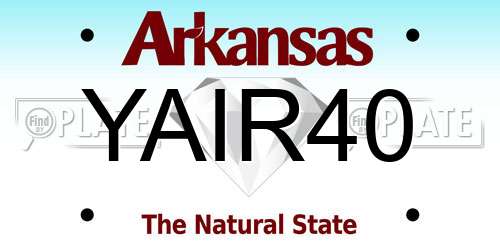 YAIR40 Arkansas License Plate