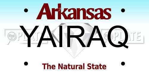 YAIRAQ Arkansas License Plate