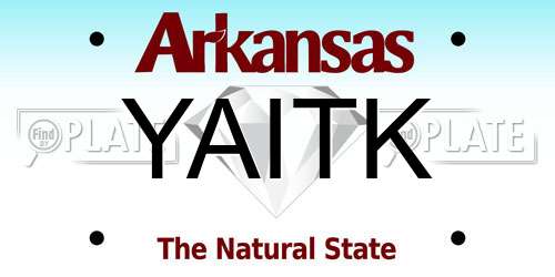 YAITK Arkansas License Plate