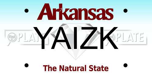YAIZK Arkansas License Plate