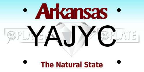 YAJYC Arkansas License Plate